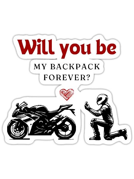 Serez-vous mon sac à dos pour toujours ? - Sticker taille S (10 x 10 cm) - blanc mat - Devant