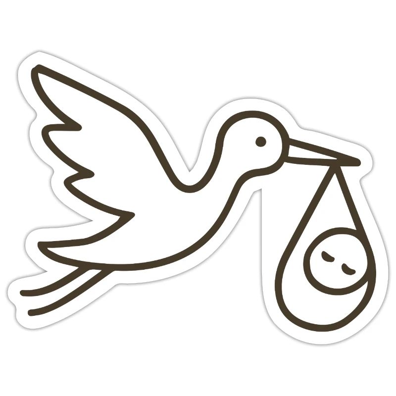 Storch mit Babykind - Minimal Baby Arrival