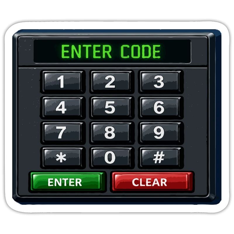 Enter Code Keypad Neon