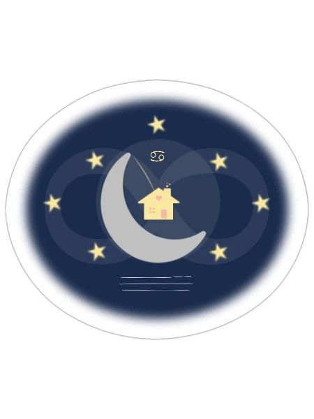 Krebs - der Mondschein - Hüter - Sticker Größe S (10 x 10 cm) - Mattweiß - Vorne