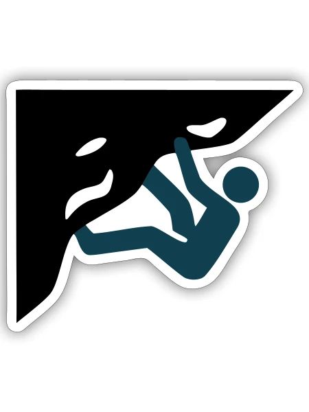 Hallenklettern Silhouette Icon - Sticker Größe S (10 x 10 cm) - Mattweiß - Vorne