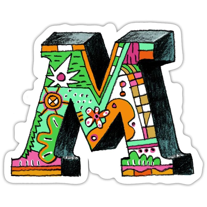 M Farbexplosion Doodle-Kunst