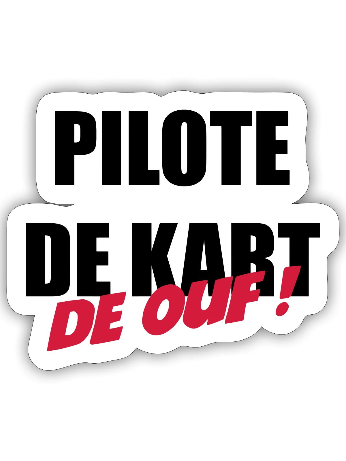 Go-Kart / Karting / Kart / Fahrer - Sticker Größe S (10 x 10 cm) - Mattweiß - Vorne