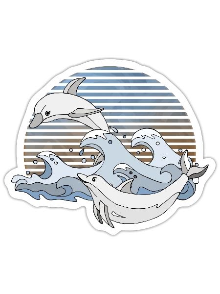 Delphine - Sticker Größe S (10 x 10 cm) - Mattweiß - Vorne