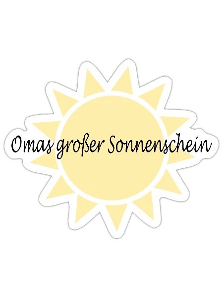 Omas großer Sonnenschein - Sticker Größe S (10 x 10 cm) - Mattweiß - Vorne