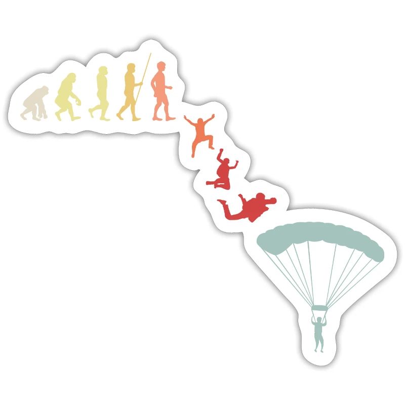 Parachutist Paraglider Evolution Retro