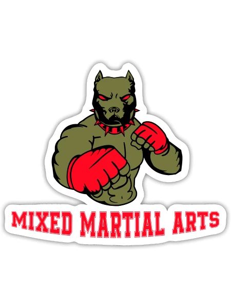 dog fighter mma - Sticker Größe S (10 x 10 cm) - Mattweiß - Vorne