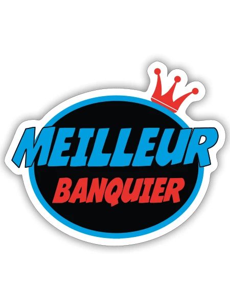 MEILLEUR BANQUIER - Sticker taille S (10 x 10 cm) - blanc mat - Devant