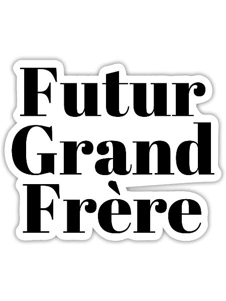 Futur grand frère - annonce futur grand frère - Sticker taille S (10 x 10 cm) - blanc mat - Devant