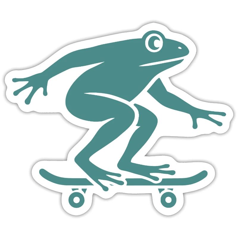 Minimalist Frog Toad Toad Skateboarder