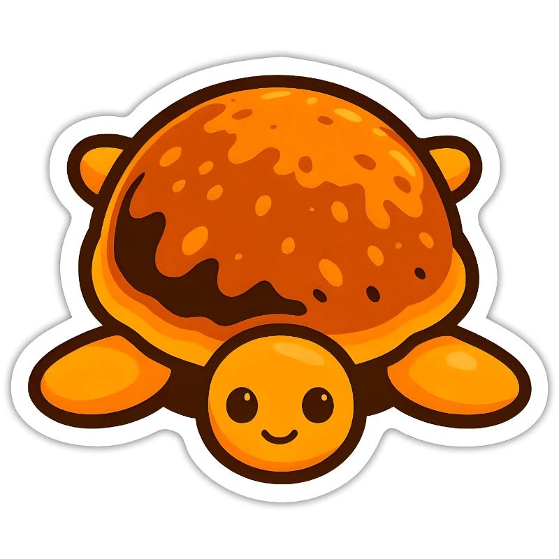 Whimsical Turtle Pancake Style with Bright Shell