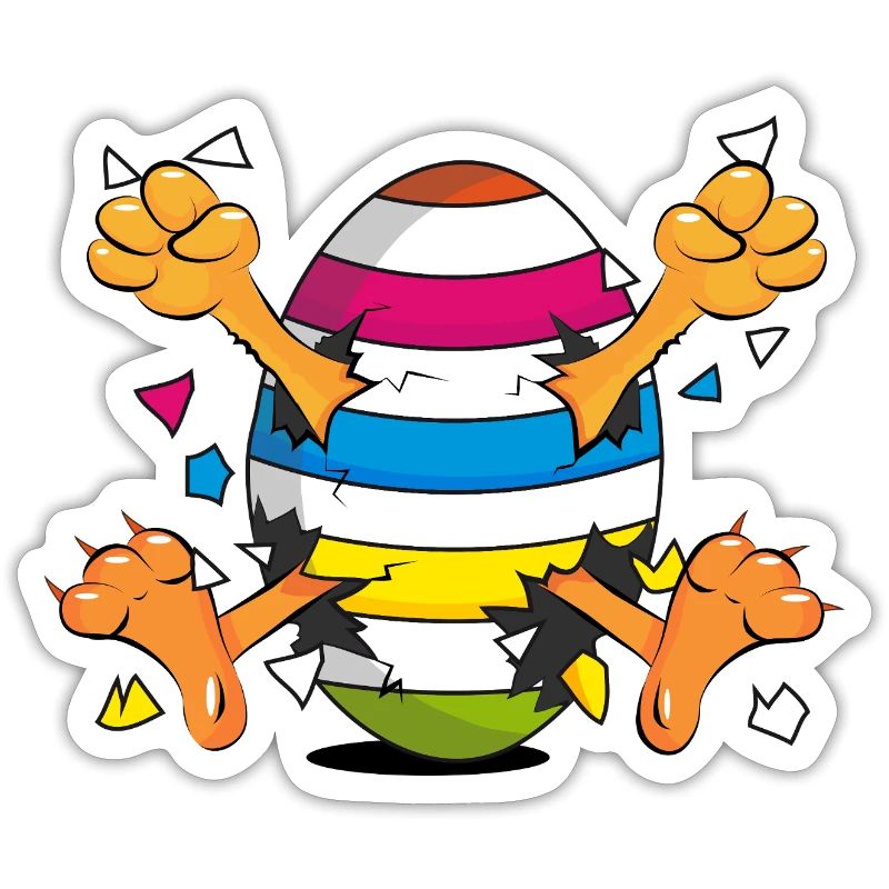 Poussin drôle dans un motif de dessin animé Easter Egg