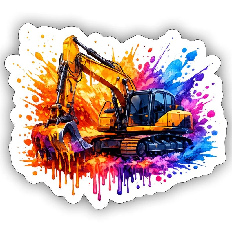 Farbexplosion Baggerkunst Rainbow