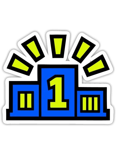 Vainqueur Podium Place 1 Champion - Sticker taille S (10 x 10 cm) - blanc mat - Devant