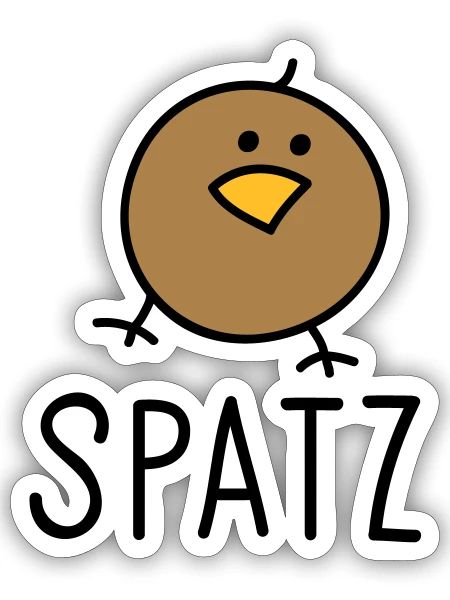 Spatz - Sticker Größe S (10 x 10 cm) - Mattweiß - Vorne