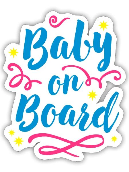 Bébé à bord - annonce de grossesse naissance - Sticker taille S (10 x 10 cm) - blanc mat - Devant