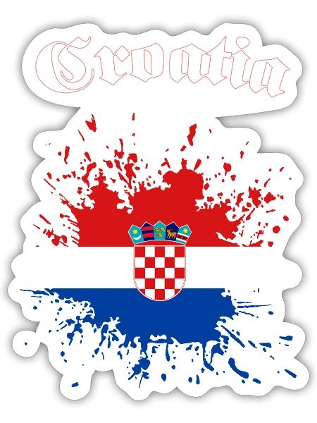 Kroatien Splatter Croatia - Sticker Größe S (10 x 10 cm) - Mattweiß - Vorne