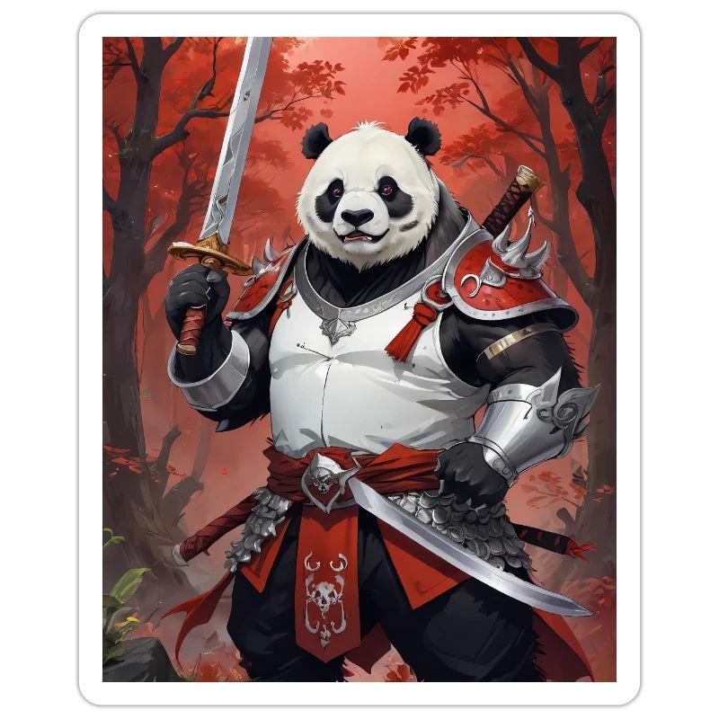 Ein monströses Ungetüm, ein Pandabär, Samurai