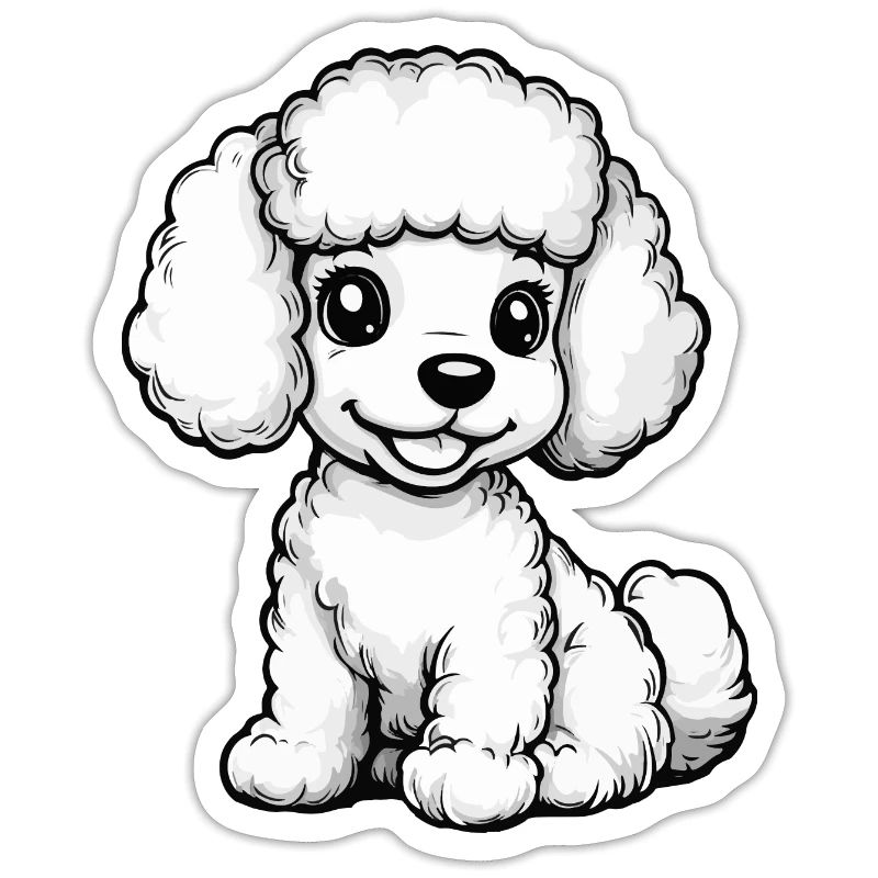 Poodle Hund Comic Niedlich