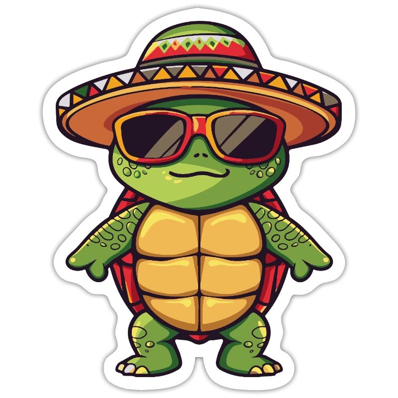 Turtle Comic Funny Sombrero