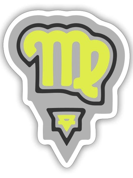 Vierge et Terre tribales du zodiaque - Sticker taille S (10 x 10 cm) - blanc mat - Devant