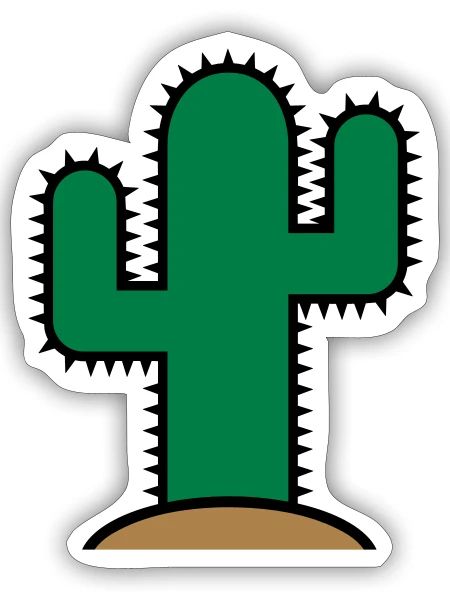 Kaktus - Sticker Größe S (10 x 10 cm) - Mattweiß - Vorne