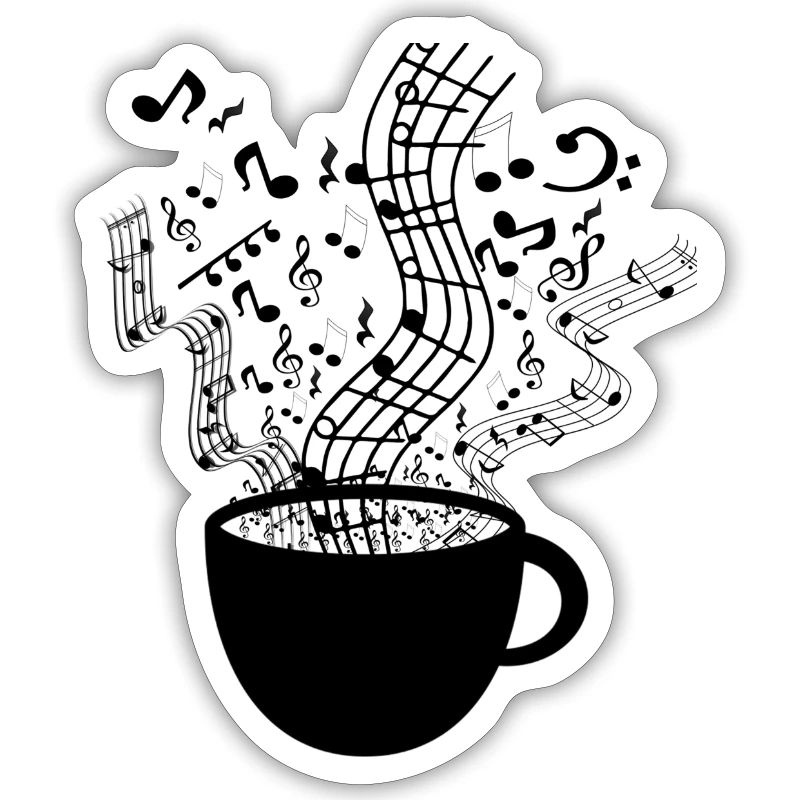 Kaffee mit Aroma von Musiknoten