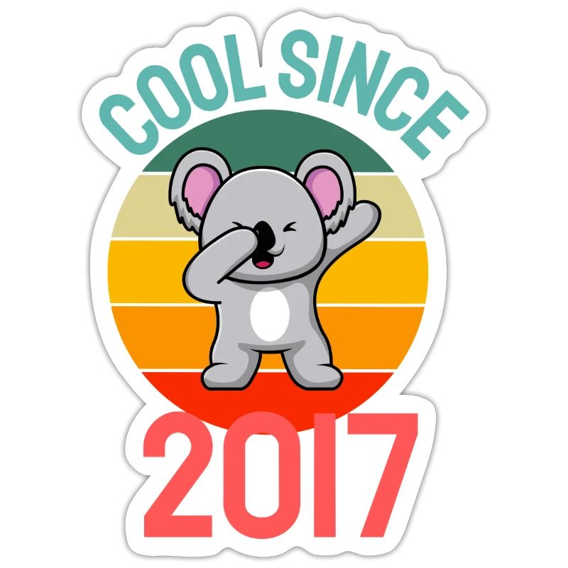 Cool seit 2017 Retro Dabbing Koala 5. Geburtstag