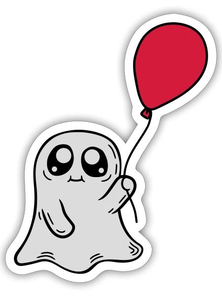 Sweet spirit holds balloon - Sticker size S (10 x 10 cm) - white matte - Front