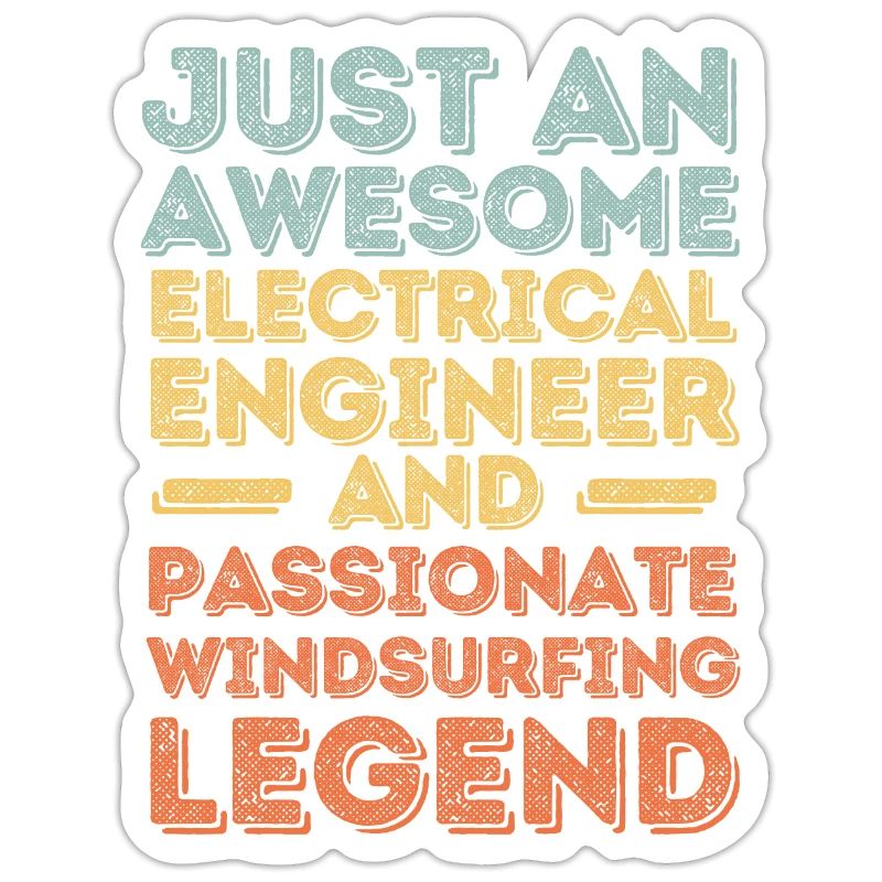 Electrical engineer windsurfing retro