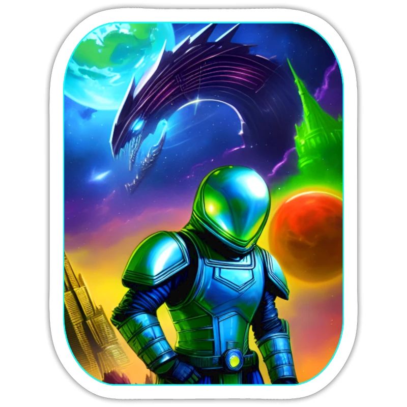 Astronaute avec un dragon extraterrestre dans l’espace
