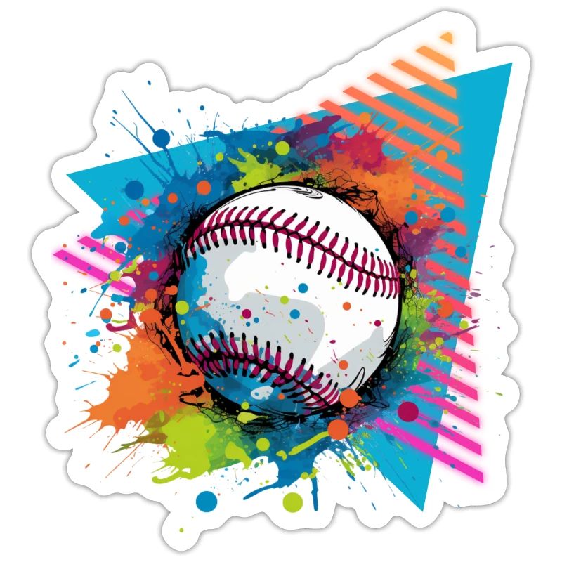 Baseball Color splash Éclaboussure de peinture Splash Splash 80e