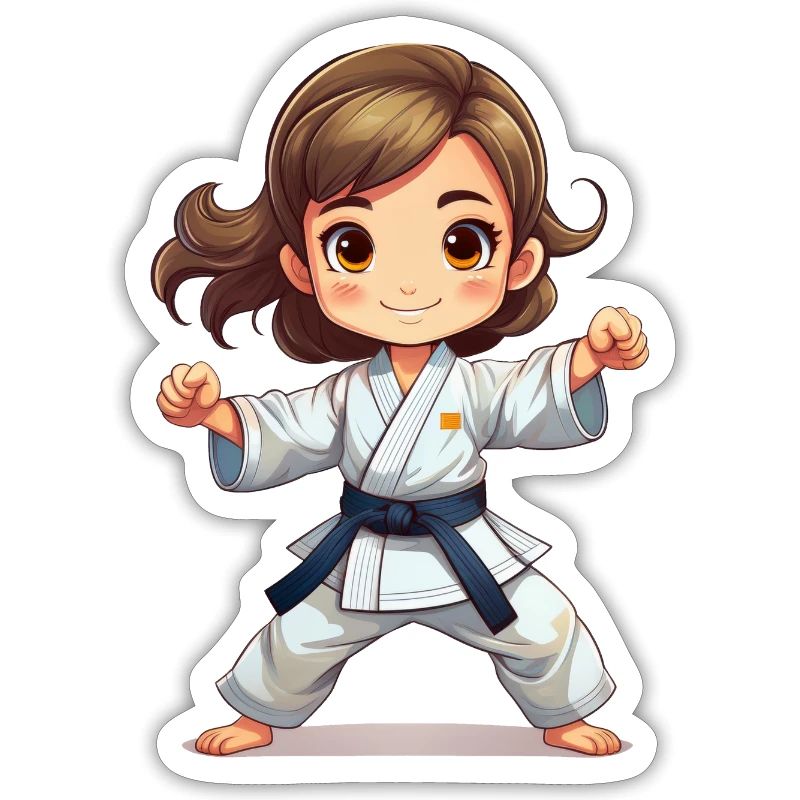 Mädchen, das Karate oder Judo macht