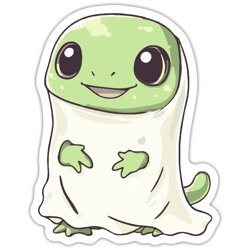 Lizard Halloween Comic Ghost