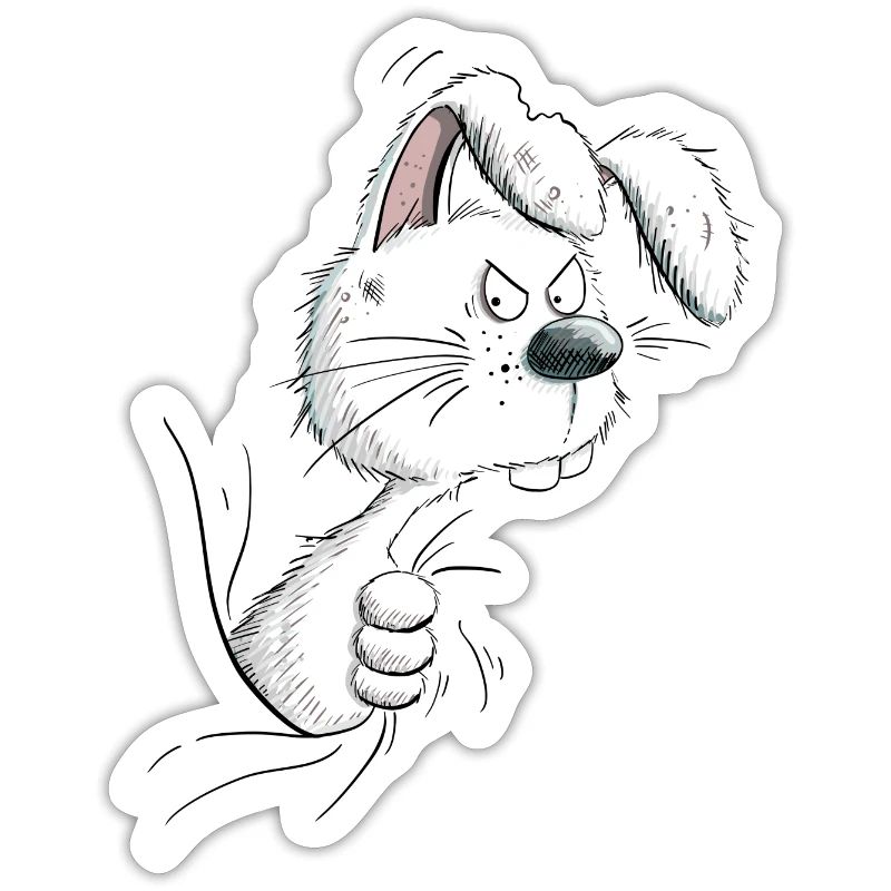 Grumpy White Nope Bunny I Bunny Motif Rabbit
