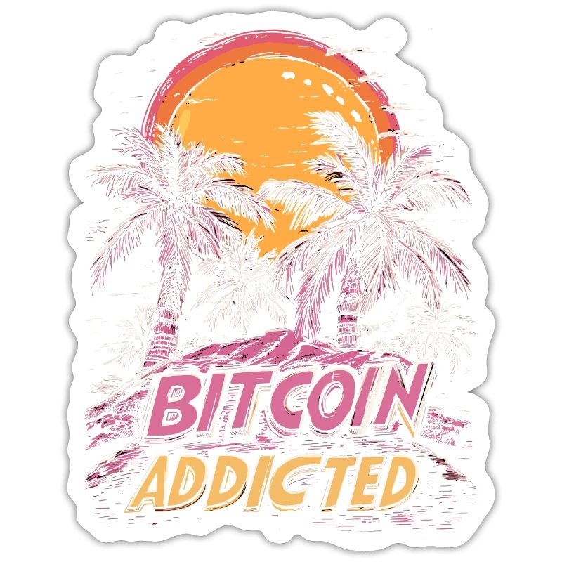 Bitcoin Addicted Island Palm Trees Crypto