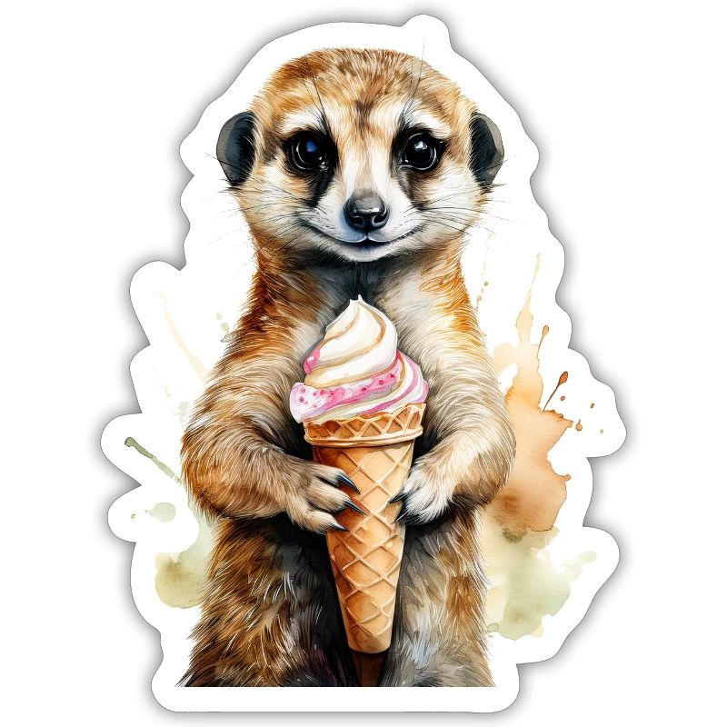 Erdmännchen, das ein Eis isst