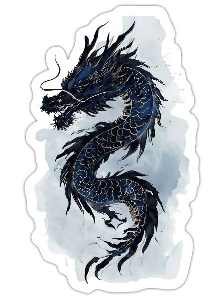 Dragon China Mythology Gift - Sticker size S (10 x 10 cm) - white matte - Front