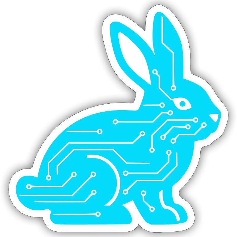 Cyber Rabbit Circuit Board Tech Vector