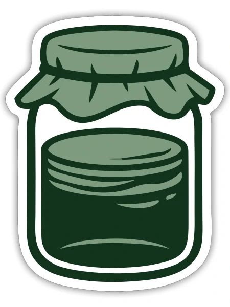 Einmachglas Vorratsglas Icon - Sticker Größe S (10 x 10 cm) - Mattweiß - Vorne