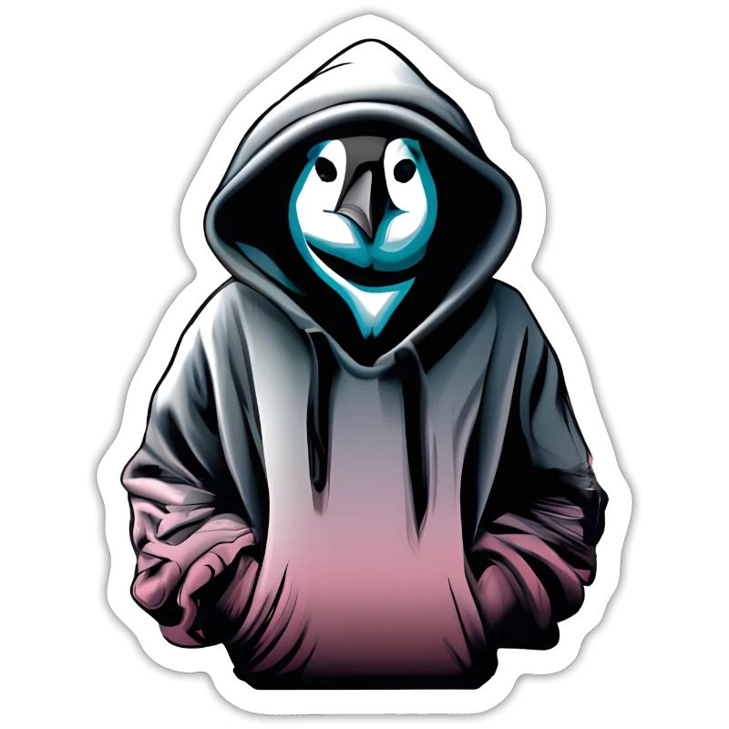 Pingouin hacker avec pull