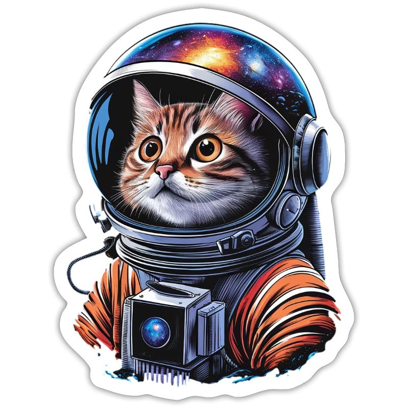 Un astronaute chat galactique explore l’espace