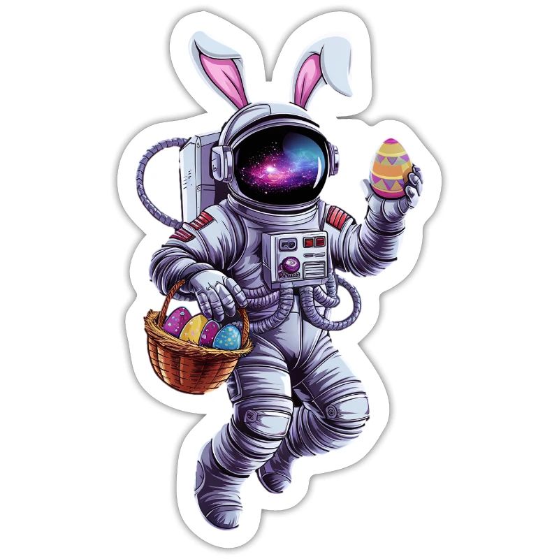 Lapin de Pâques astronaute dans l’aventure spatiale