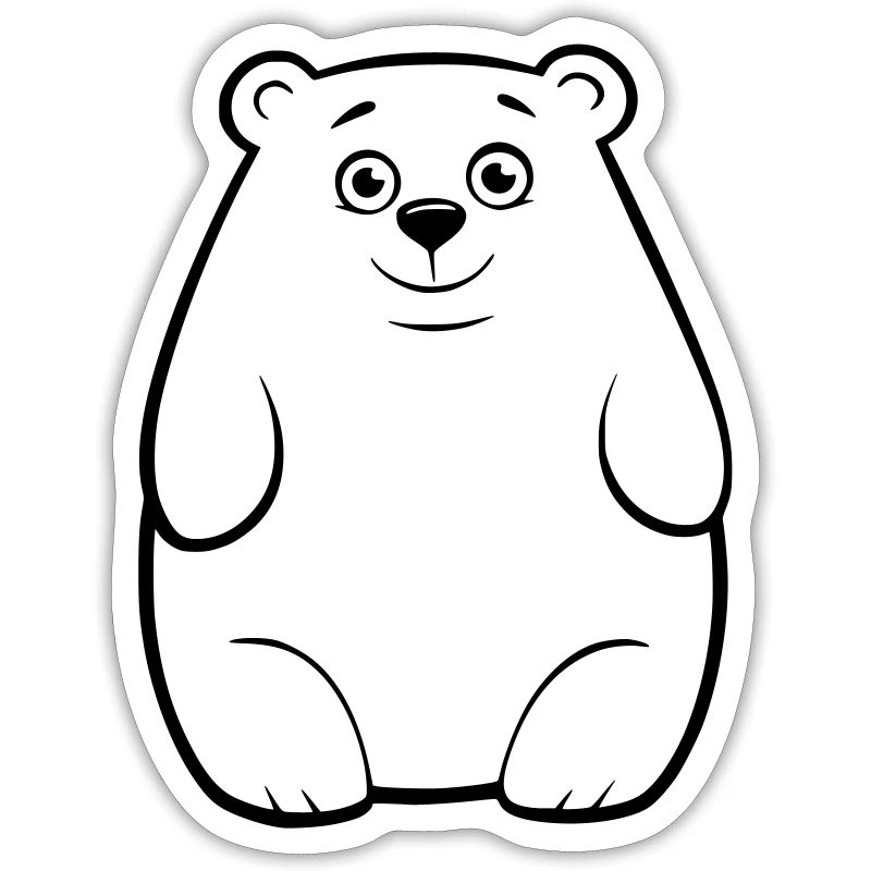Cuddly polar bear as vector illustration