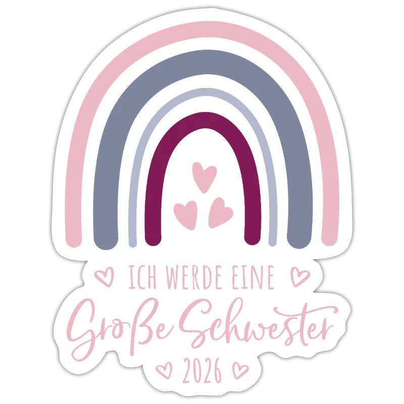 Ich werde eine große Schwester 2026 Regenbogen