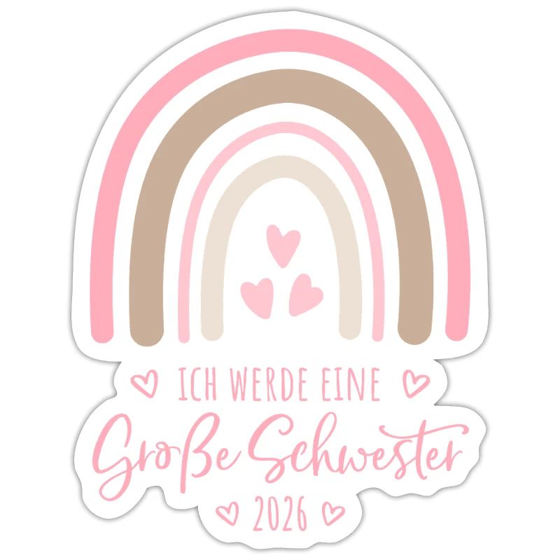 Ich werde eine große Schwester 2026 Regenbogen
