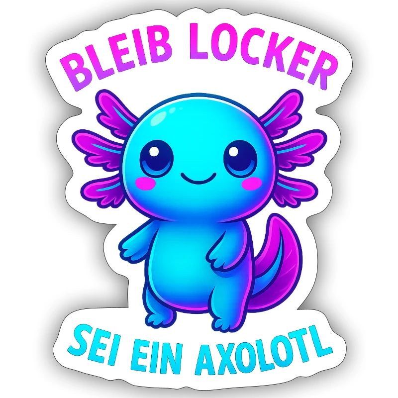 Bleib locker sei ein Axolotl | Neon Spruch Design