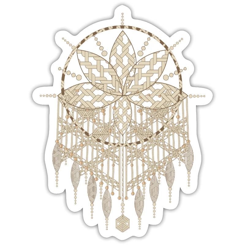 Macramé pendant with ornate knot patterns
