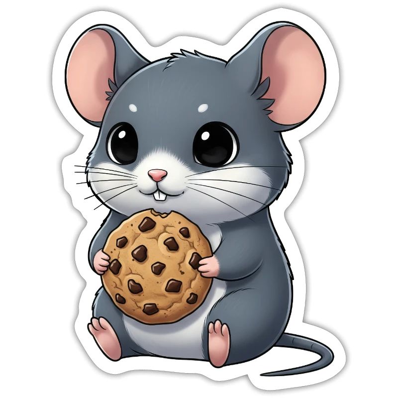 Souris mignonne avec biscuits Cookie Snacking dessin animé