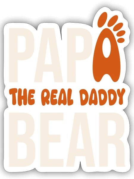 Papa Bear: El Real Daddy - Sticker Größe S (10 x 10 cm) - Mattweiß - Vorne
